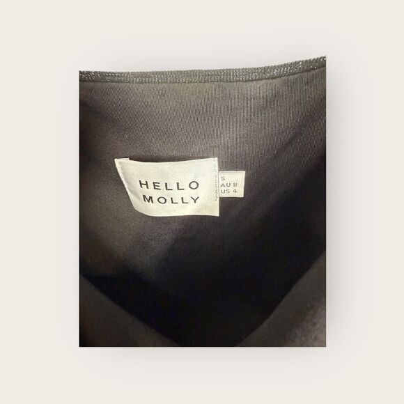 Hello Molly Bubbly As My Drink Dress Metallic Black Size 4 - Picture 7 of 8